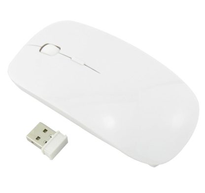 Valkoinen ohut tyylikäs USB langaton hiiri - Image 3