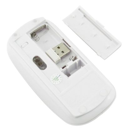 Valkoinen ohut tyylikäs USB langaton hiiri - Image 4